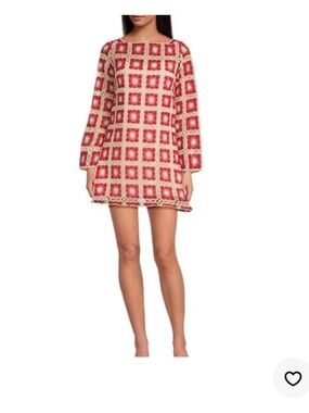 Chelsea & Violet Pink and Cream Geometric Mini Shift Dress